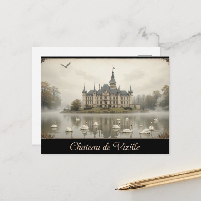 Vintage Château de Vizille France Landscape Art  Postcard (Front/Back In Situ)