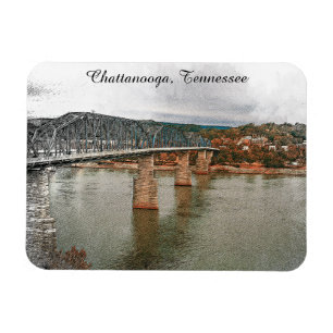 Vintage Chattanooga, Tennessee Walnut Bridge Magnet