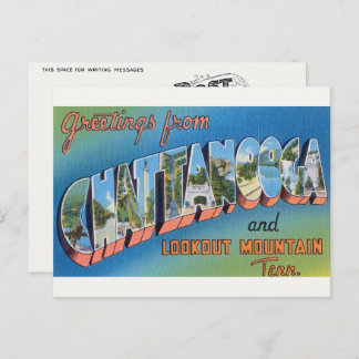 Vintage Chattanooga, TN and Signal Mtn. Postcard