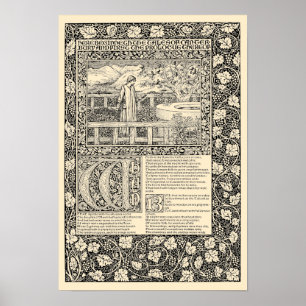 Vintage Chaucer Leaf by Kelmscott Press Poster