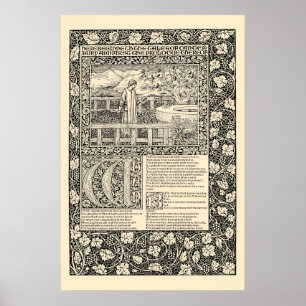 Vintage Chaucer Leaf by Kelmscott Press Poster