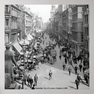Vintage Cheapside, 1895 London England Poster