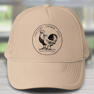 Vintage Check Eggs Farmhouse Rustic Vintage Trucker Hat
