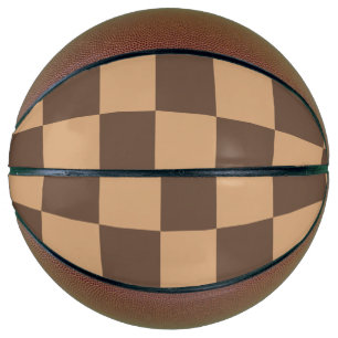 Vintage Checkered in Warm Browns Basketball