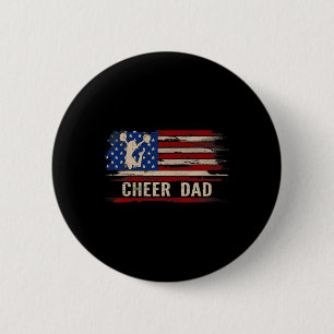 Vintage Cheer Dad American Usa Flag Cheerleadingda 2 Inch Round Button