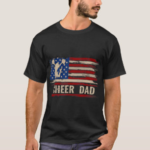 Vintage Cheer Dad American Usa Flag Cheerleadingda T-Shirt