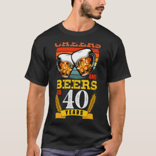 Vintage Cheers And Beers To my 40 Year Old 40th Bi T-Shirt
