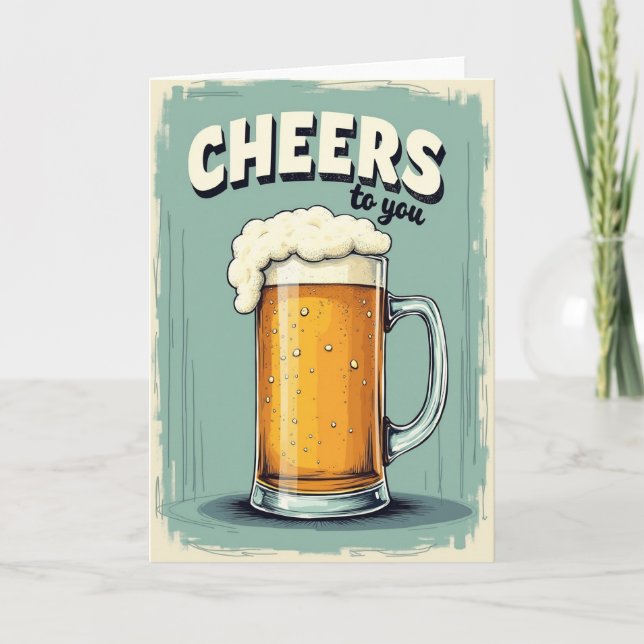 Vintage Cheers To Dad Card (Front)