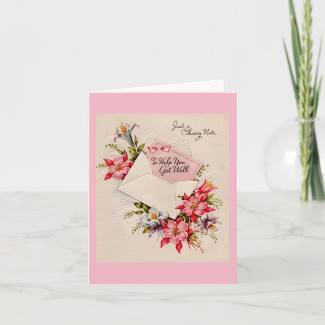Vintage Cheery Get Well Card (Front)