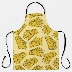 Vintage Cheese Yellow Background Seamless Apron