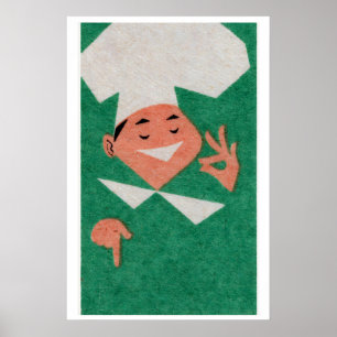 Vintage Chef Matchbox Print, Eastern Europe Wall Poster