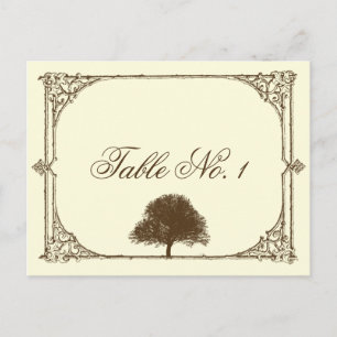 Vintage chêne Brown sur la crème Numéro de table