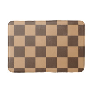 Vintage Chequered in Warm Browns Bath Mat
