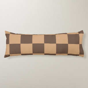 Vintage Chequered in Warm Browns Body Pillow