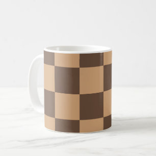 Vintage Chequered in Warm Browns Coffee Mug