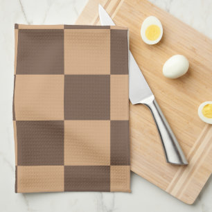 Vintage Chequered in Warm Browns Kitchen Towel