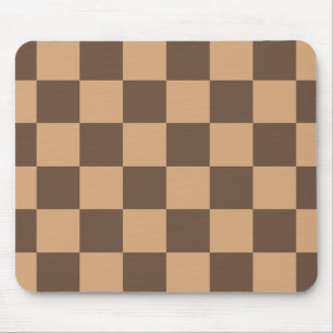 Vintage Chequered in Warm Browns Mouse Pad
