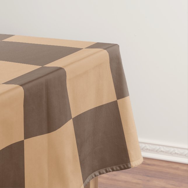 Vintage Chequered in Warm Browns Tablecloth (In Situ)
