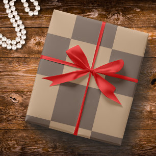 Vintage Chequered in Warm Browns Wrapping Paper