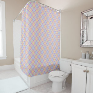 Vintage Chequered Pastel Pattern Lavender Blue