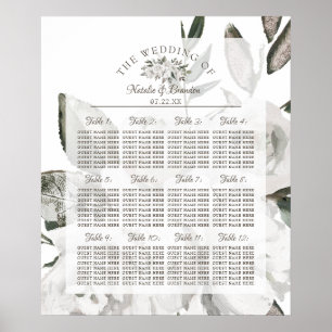 Vintage Cherish Floral Wedding Table Seating Chart