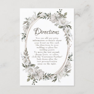 Vintage Cherish Oval Floral Wedding Directions Enclosure Card