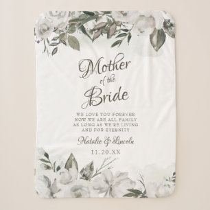 Vintage Cherish To the Mother of the Bride Quote Sherpa Blanket