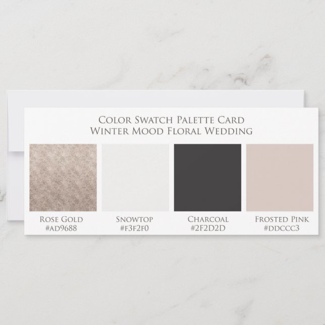 Vintage Cherish Wedding Colour Swatch Palette Card (Front)