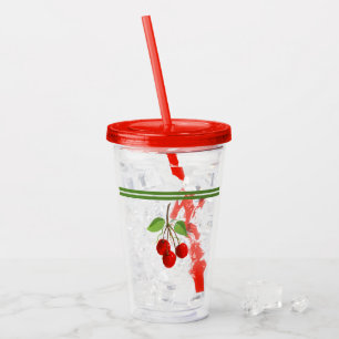 Vintage Cherries Acrylic Tumbler