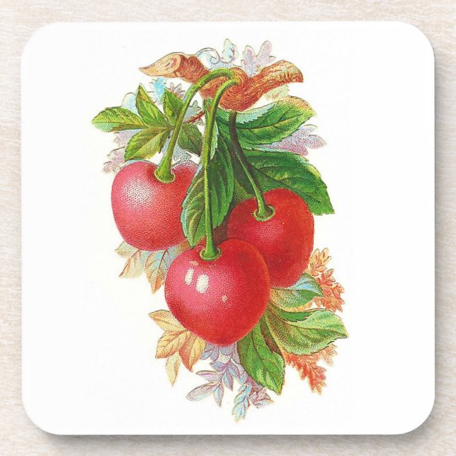 Vintage Cherries Coaster (Front)
