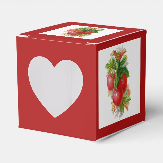 Vintage Cherries Favor Box (Front Side)