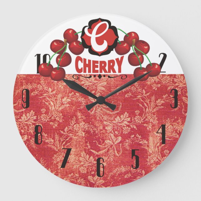 vintage cherries fruit kitchen clock (Front)