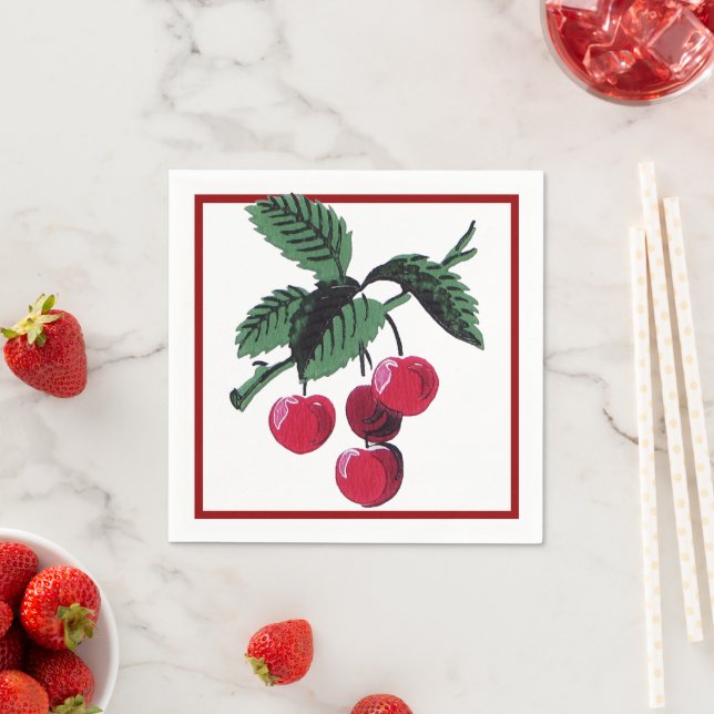 Vintage Cherries Napkin (Insitu)