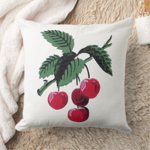 Vintage Cherries Throw Pillow