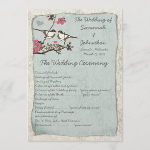 Vintage Cherry Blossom Chickadee  Damask Programs