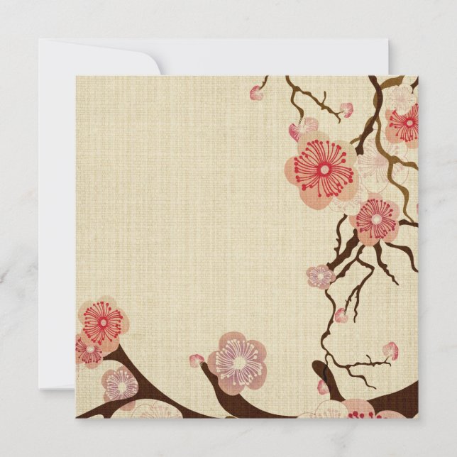 Vintage cherry blossom flowers Invitation (Front)