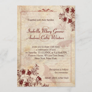 Vintage Cherry Blossom Invitation