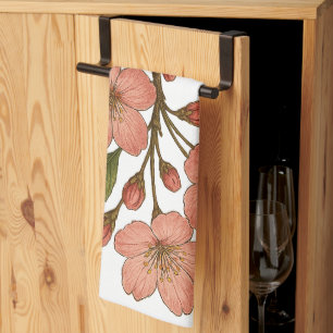 Vintage Cherry Blossom Kitchen Towel