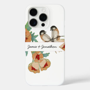 Vintage Cherry Blossom Love Bird Peach Mint iPhone 16 Pro Case
