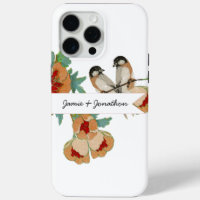 Vintage Cherry Blossom Love Bird Peach Mint