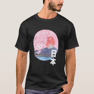 Vintage Cherry Blossom Mount Fuji Japanese Japan T-Shirt