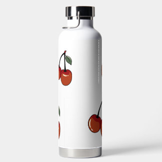 Vintage Cherry Blossom Pattern Tumbler - Cute Red  Water Bottle