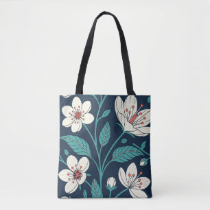 Vintage Cherry Blossom Tote Bag – Elegant Seamless