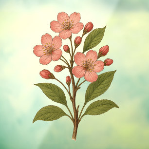 Vintage Cherry Blossom Window Cling