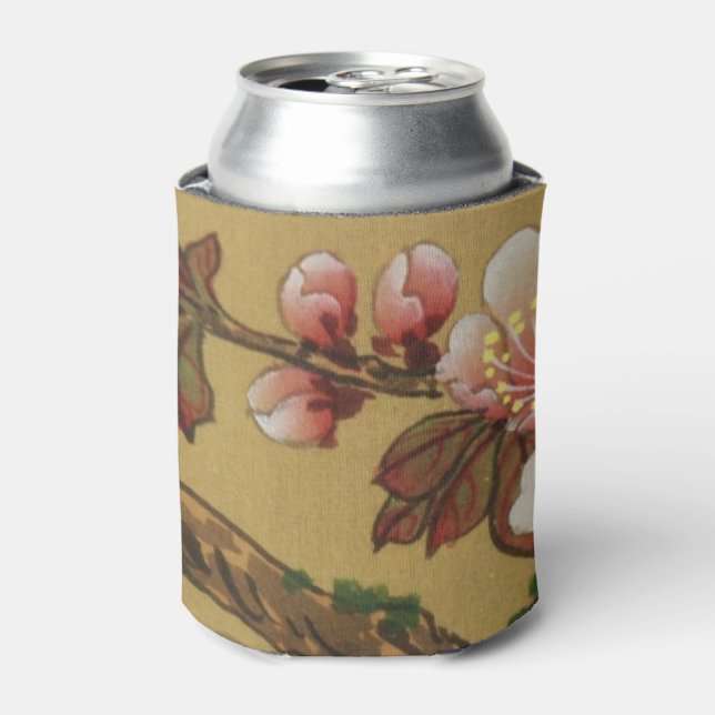 Vintage Cherry Blossoms Asian Japanese Flowers Can Cooler (Can Front)