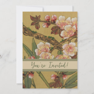 Vintage Cherry Blossoms Asian Japanese Flowers Invitation