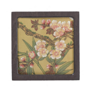 Vintage Cherry Blossoms Asian Japanese Flowers Jewelry Box
