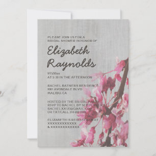 Vintage Cherry Blossoms Bridal Shower Invitations