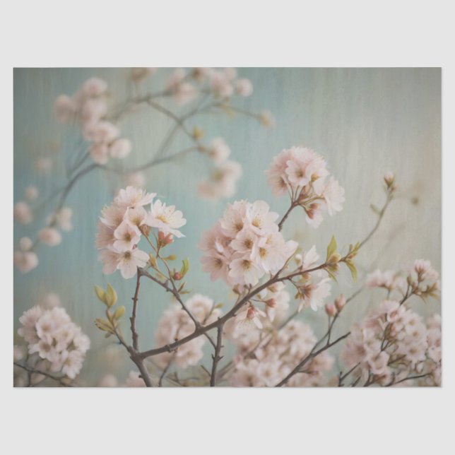 Vintage Cherry blossoms Tissue Paper (Front)