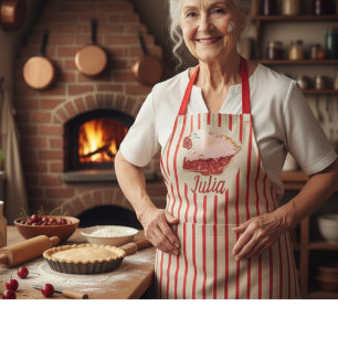 vintage cherry pie apron